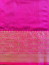 Banarasee Cotton Silk Mix Saree With Zari Paisley Buta-Blue & Pink