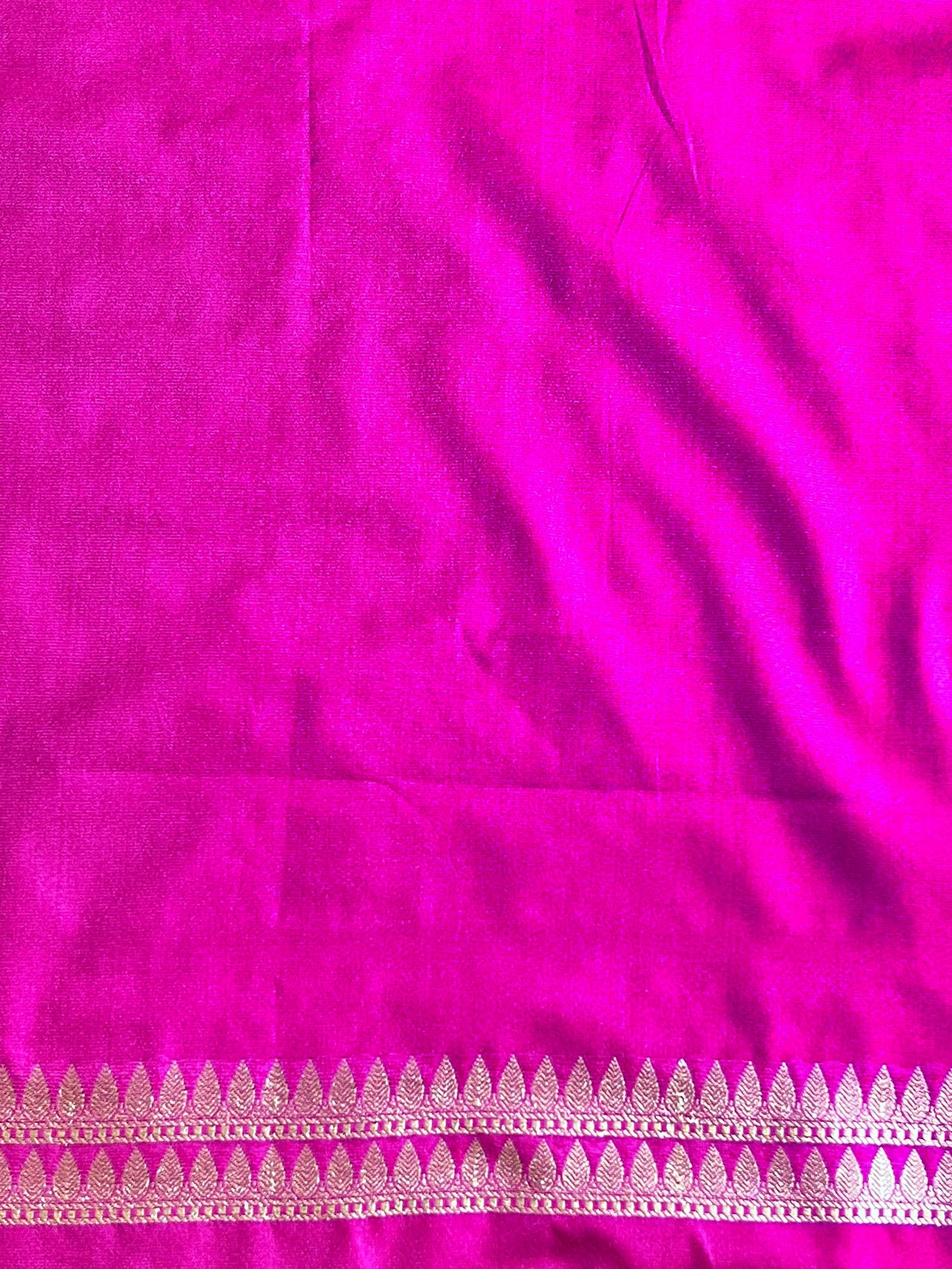Banarasee Semi-Katan Zari Jaal & Contrast Border Saree-Blue & Pink