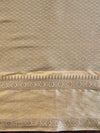 Banarasee Handwoven Semi Silk Saree With Stripes Design & Solid Border-Light Brown