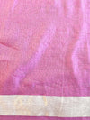 Banarasee Cotton Jamdani Saree With Resham Zig-Zag Design-Pink