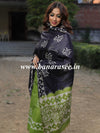 Handloom Khadi Cotton Hand-Dyed Batik Pattern Salwar Kameez Dupatta Set-Green & Blue