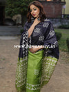 Handloom Khadi Cotton Hand-Dyed Batik Pattern Salwar Kameez Dupatta Set-Green & Blue