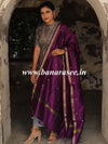 Banarasee Brocade Salwar Kameez Fabric With Art Silk Mirror-Work Dupatta-Grey & Violet