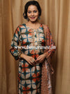 Banarasee Muslin Silk Kurta Pants With Kalamkari Print Dupatta Suit Set-Beige & Brown