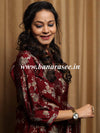 Banarasee Muslin Silk Printed Suit Set-Maroon