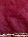 Banarasee Tissue Organza Saree With Handwork & Contrast Blouse-Peach