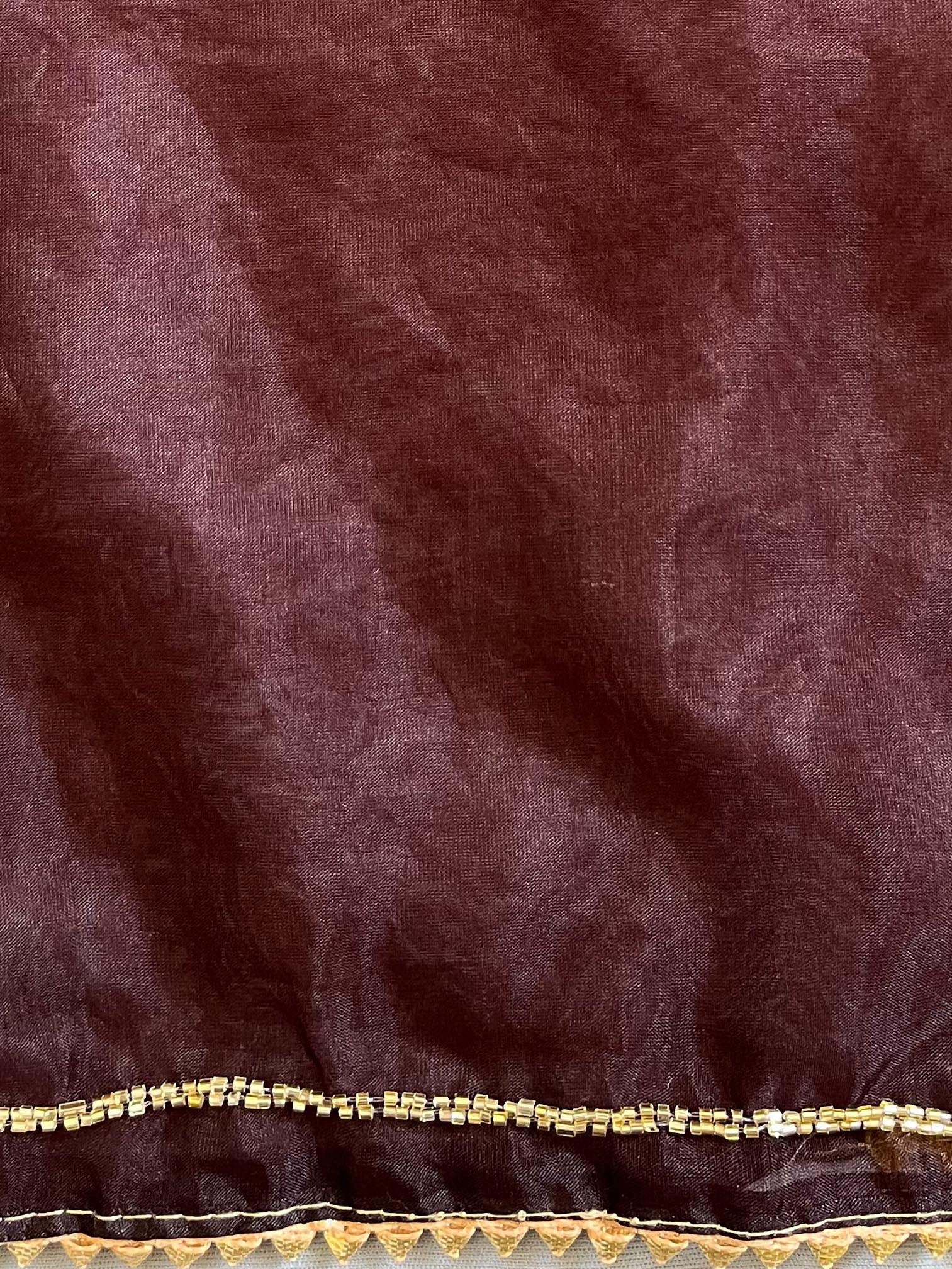 Banarasee Organza Silk Hand-Work Saree- Pink