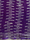 Linen Cotton Bagru Hand-Block Printed Saree-Purple