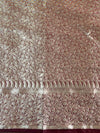 Banarasee Organza Mix Saree With Silver Zari Buta & Border-Maroon