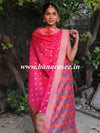 Banarasee Handloom Chanderi Salwar Kameez Fabric With Meena Design-Pink