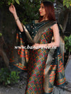 Banarasee Handloom Chanderi Salwar Kameez Fabric With Meena Design-Green