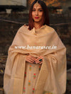 Banarasee Handloom Chanderi Salwar Kameez Fabric With Meena Design-Beige