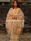 Banarasee Handloom Chanderi Salwar Kameez Fabric With Meena Design-Beige