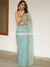 Banarasee Organza Silk Hand-work Saree-Light Blue