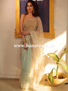 Banarasee Organza Silk Hand-work Saree- Light Blue