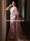 Banarasee Faux Georgette Saree With Meena Floral Jaal Work & Contrast Border-Baby Pink