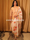 Banarasee Muslin Silk Kurta Pants With Dupatta Suit Set-Brown & Beige