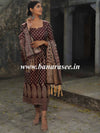 Banarasee Salwar Kameez Cotton Silk Resham Buti Woven Fabric-Wine