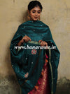 Banarasee Silk Brocade Salwar Kameez Fabric With Hand-Embroidered Dupatta-Hot Pink & Teal