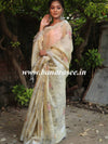 Banarasee Linen Cotton Digital Print Silver Zari Saree-Pastel Yellow