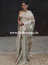Banarasee Organza Mix Saree With Antique Zari Rangkat Design-Grey