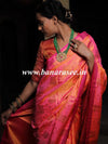 Banarasee Handwoven Soft Semi Silk Saree With Buta Design-Peach(Dual Shade)
