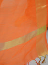 Banarasee Shibori Dyed Chanderi Salwar Kameez Fabric With Cotton Silk Dupatta-Orange